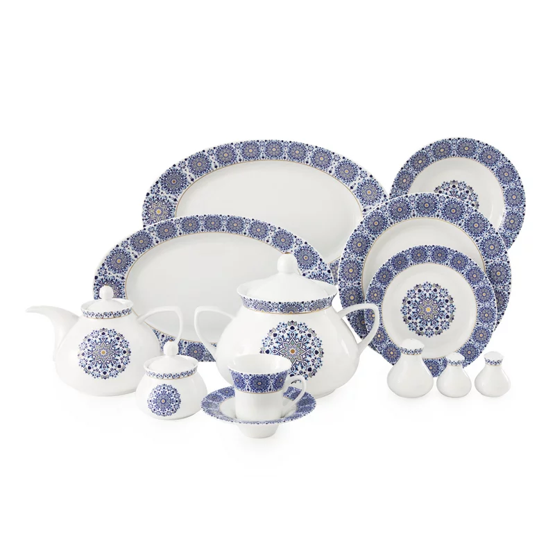 سرویس چینی زرین 12 نفره کامل سلطانیه طلایی (108 پارچه)