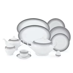 سرویس چینی زرین 12 نفره کامل سیلورلاینر (102 پارچه)