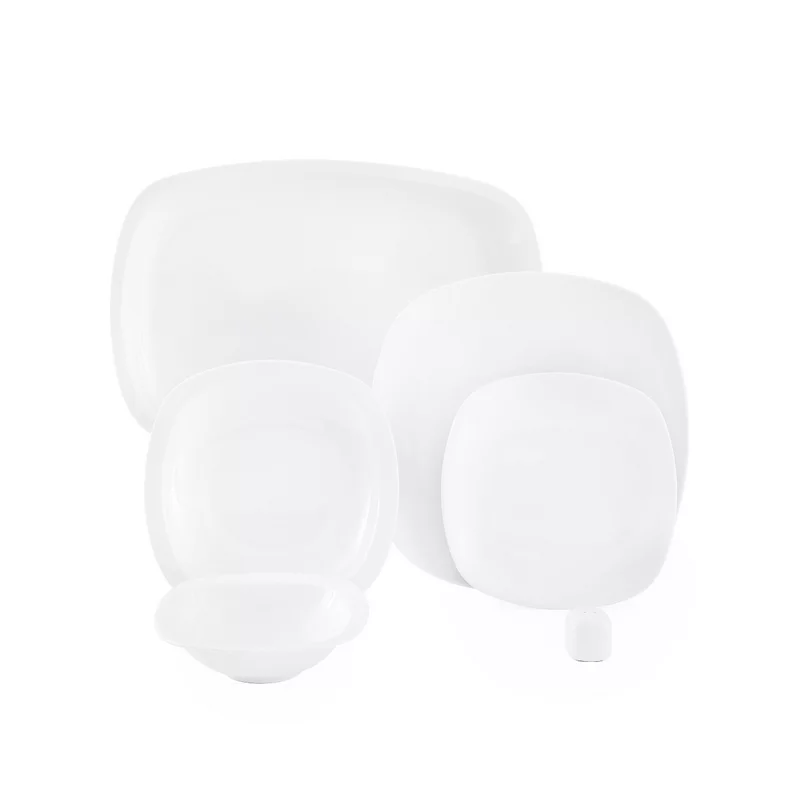 سرویس چینی زرین 6 نفره غذاخوری سفید کواترو (27 پارچه)