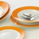 سرویس چینی زرین 6 نفره غذاخوری نارنج (28 پارچه)