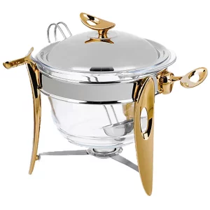 سوفله سوپ خوری بزرگ تک استیل مدل لوپ (دسته طلایی)