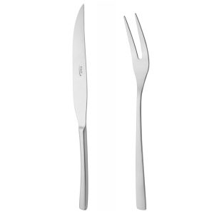 کارد و چنگال سرو بره ناب استیل طرح فلورانس استیل براق (2 پارچه)