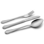 سرویس قاشق و چنگال 18 نفره ناب استیل طرح ونیز استیل براق (116 پارچه)