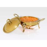 سوفله سوپ خوری کوچک تک استیل مدل نگین دار (طلایی براق)