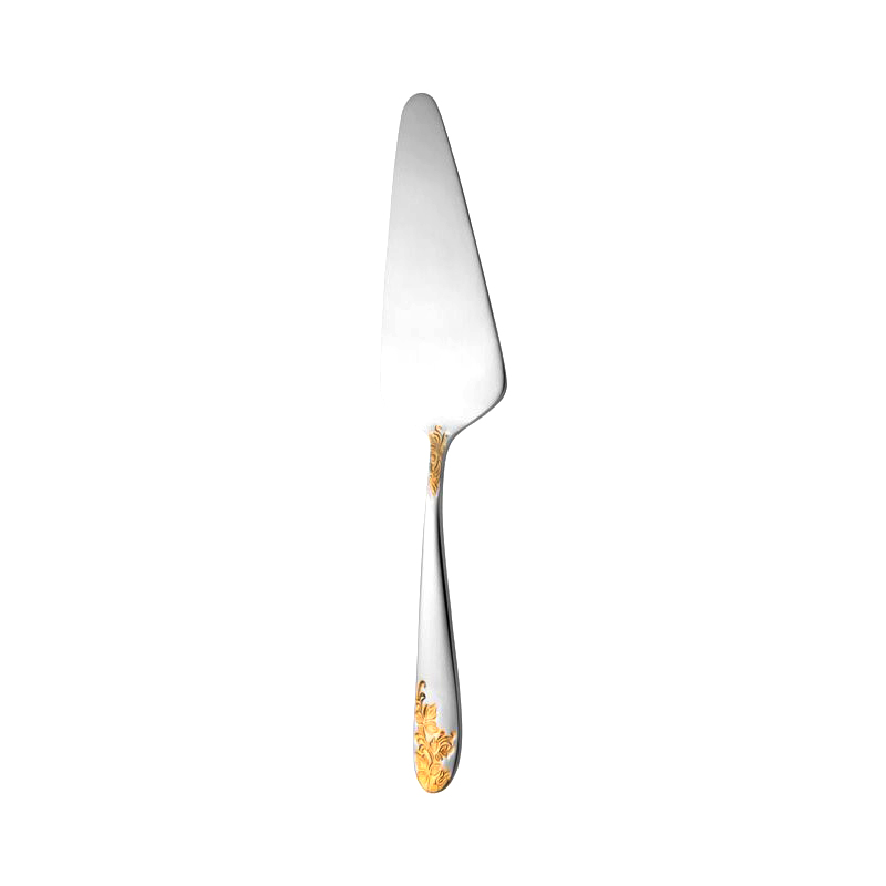 کفگیر سرو کیک ناب استیل طرح امپریال طلایی (1 پارچه)