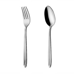 قاشق و چنگال غذاخوری 6 نفره ناب استیل طرح پالرمو استیل براق (12 پارچه)