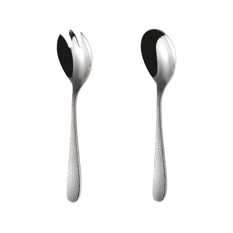 قاشق و چنگال سالاد ناب استیل طرح واریان (2 پارچه)