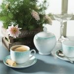 سرویس چینی زرین 6 نفره چای خوری ساکورا آبی (14 پارچه)