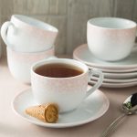 سرویس چینی زرین 6 نفره چای خوری ساکورا صورتی (14 پارچه)