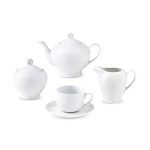 سرویس چینی زرین 6 نفره چای خوری سفید (17 پارچه)