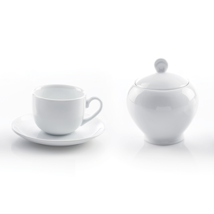 سرویس چینی زرین 6 نفره چای خوری سفید (14 پارچه)