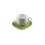 سرویس چینی زرین 6 نفره چای خوری اسپاتی سبز (12 پارچه)