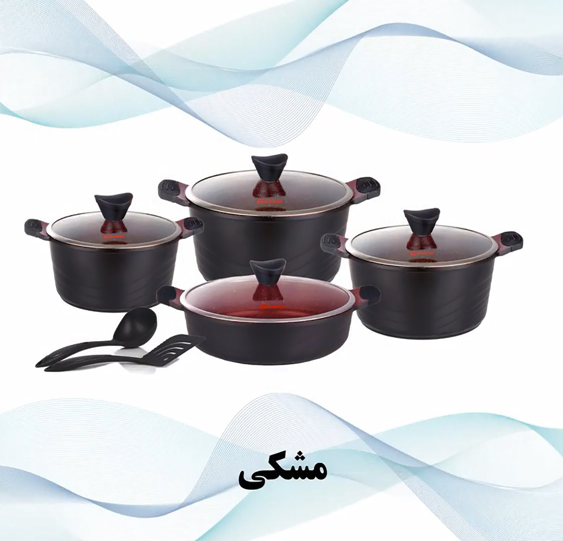 سرویس قابلمه گرانیتی کاندید مدل اوشن (10 پارچه) - مشکی سرویس قابلمه گرانیتی کاندید مدل اوشن (10 پارچه) - مشکی