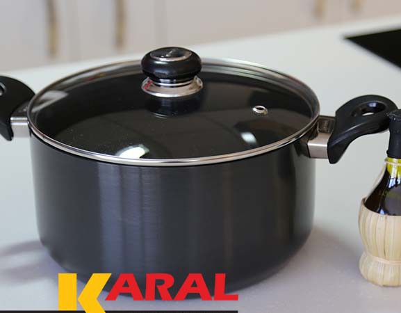 karal-hard-anodized-pot-20-02 قابلمه هاردآنادایزد کارال (سایز 20)