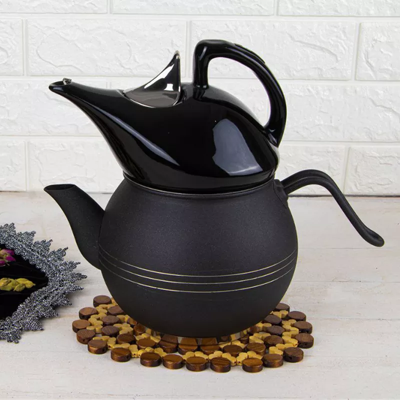 307-Black-Croupset-Kettle-Teapot-Set-04-w ست کتری و قوری کروپ ست مدل دنیز رنگی کد 307 - مشکی