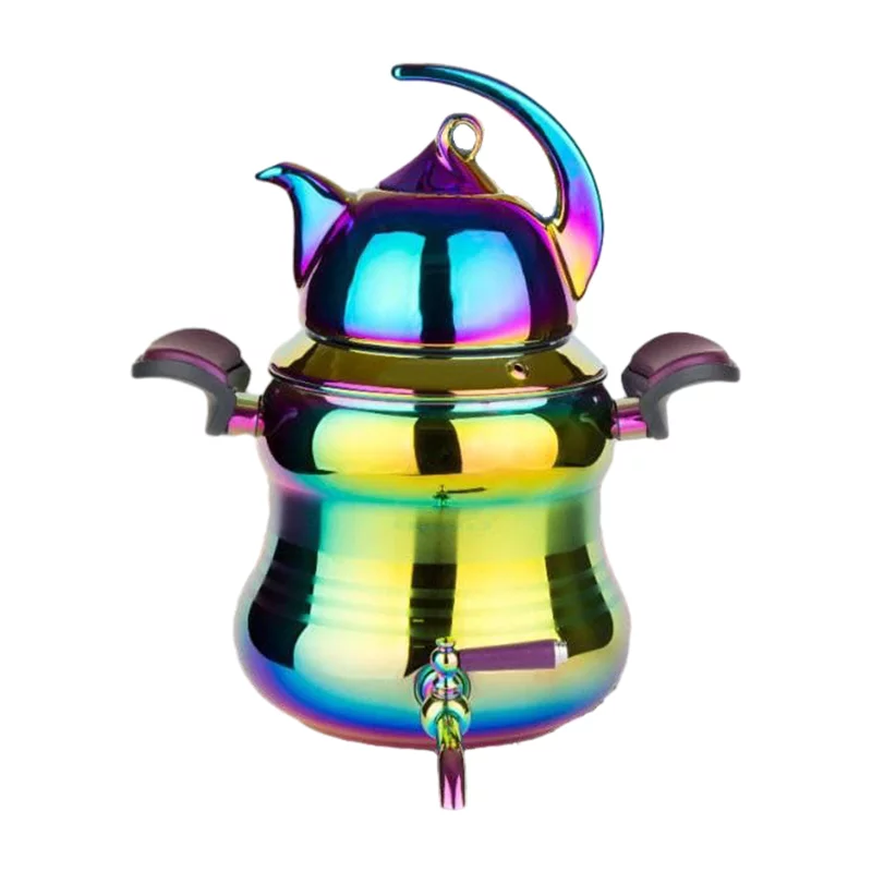 ست کتری و قوری کروپ ست مدل پرنس هفت رنگ PVD کد 202