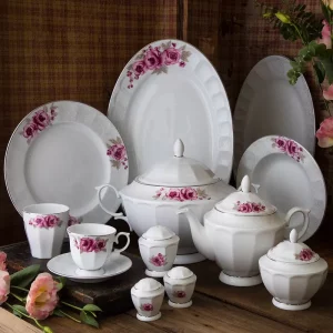 سرویس چینی زرین 12 نفره کامل رز گاردن (103 پارچه)