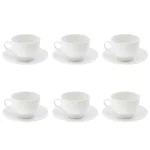 سرویس چینی زرین 6 نفره چای خوری سفید سوئدی (12 پارچه)