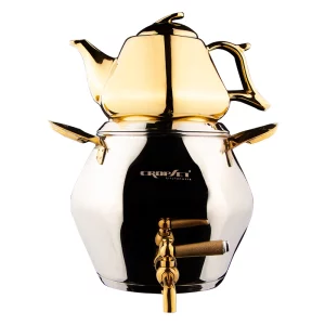 ست کتری قوری کروپ ست مدل الماس طلایی کد 607