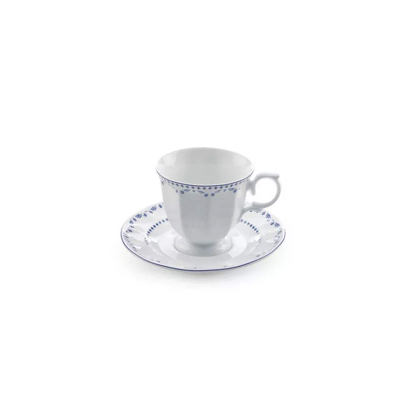 سرویس چینی زرین 6 نفره چای خوری فرانسیس سرمه ای (12 پارچه)