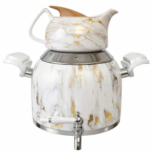 ست کتری قوری کروپ ست مدل رنگی ماربل کد 915