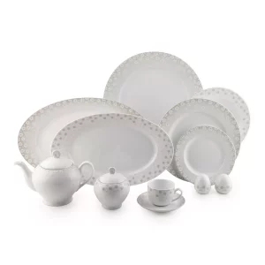 سرویس چینی زرین 12 نفره کامل کامومیلا (74 پارچه)