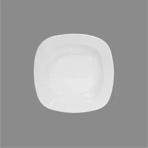 بشقاب گود خورش خوری هتلی کواترو چینی زرین سفید (سایز 22)