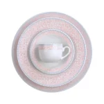 سرویس چینی زرین 12 نفره کامل کلارا گلبهی (74 پارچه)