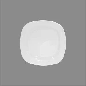 بشقاب تخت میوه خوری هتلی کواترو چینی زرین سفید (سایز 20)