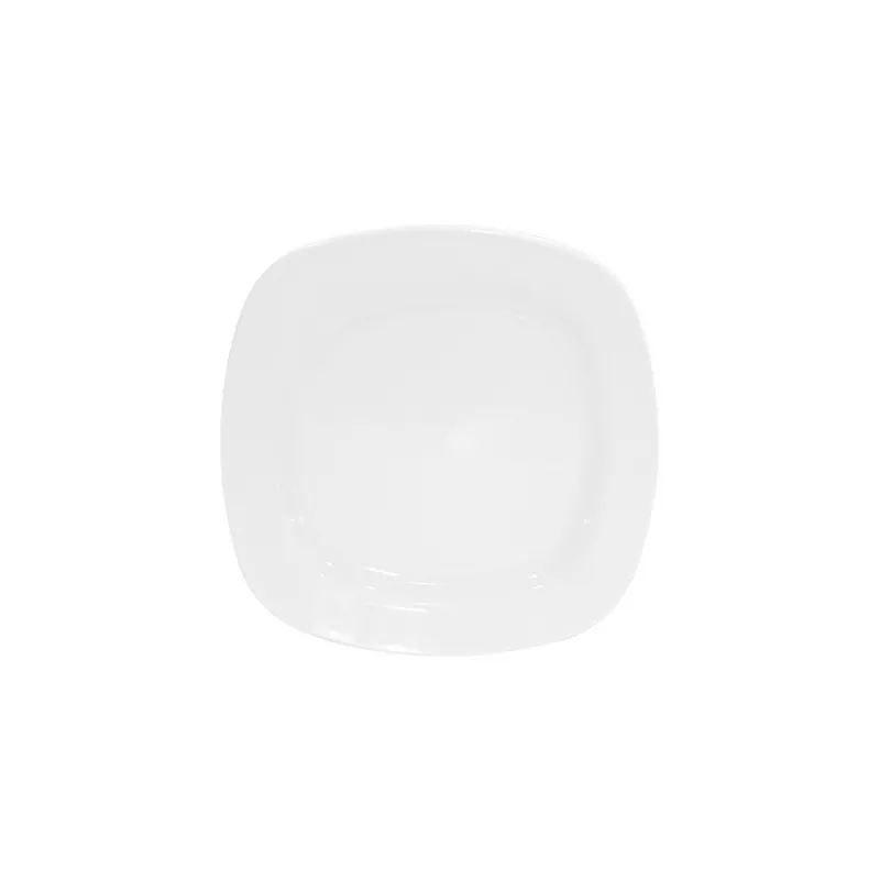 بشقاب تخت میوه خوری چینی زرین مربع سفید (سایز 20)