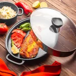 تابه چدنی نالینو مدل پولو Pollo (سایز 34) با درب