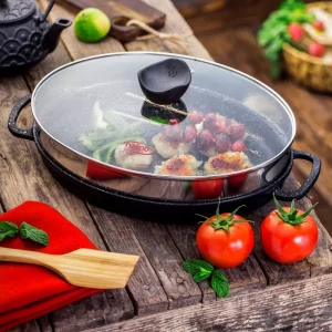 تابه چدنی نالینو مدل پولو Pollo (سایز 34) با درب