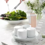 سرویس نمک فلفل سماق خلال چینی زرین فرم اس سفید (5 پارچه)