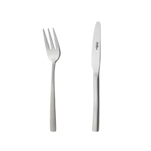 کارد و چنگال میوه خوری 6 نفره ناب استیل طرح فلورانس مات (12 پارچه)