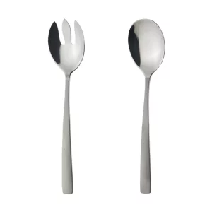 قاشق و چنگال سالاد ناب استیل طرح فلورانس مات (2 پارچه)