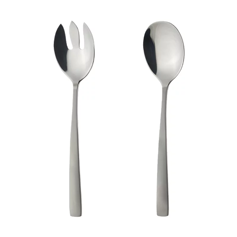 قاشق و چنگال سالاد ناب استیل طرح فلورانس مات (2 پارچه)