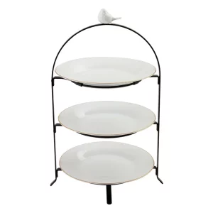 ظرف پذیرایی سه طبقه مونارکی چینی زرین طرح زرین