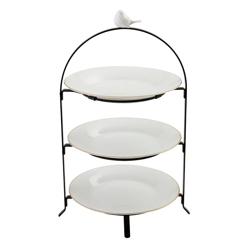 ظرف پذیرایی سه طبقه مونارکی چینی زرین طرح زرین