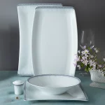 سرویس چینی زرین 6 نفره غذاخوری وایت رز وینچی (30 پارچه)