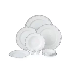 سرویس چینی زرین 6 نفره غذاخوری النور پلاتینی (29 پارچه)