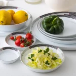 بشقاب تخت چینی زرین فرم اس وگاس قرمز (سایز 30)