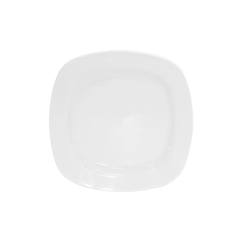 بشقاب تخت غذاخوری چینی زرین مربع سفید (سایز 25)