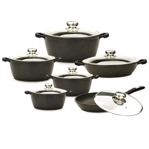 سرویس قابلمه گرانیتی زرساب مدل گریپ کد RP-7600 (12 پارچه)