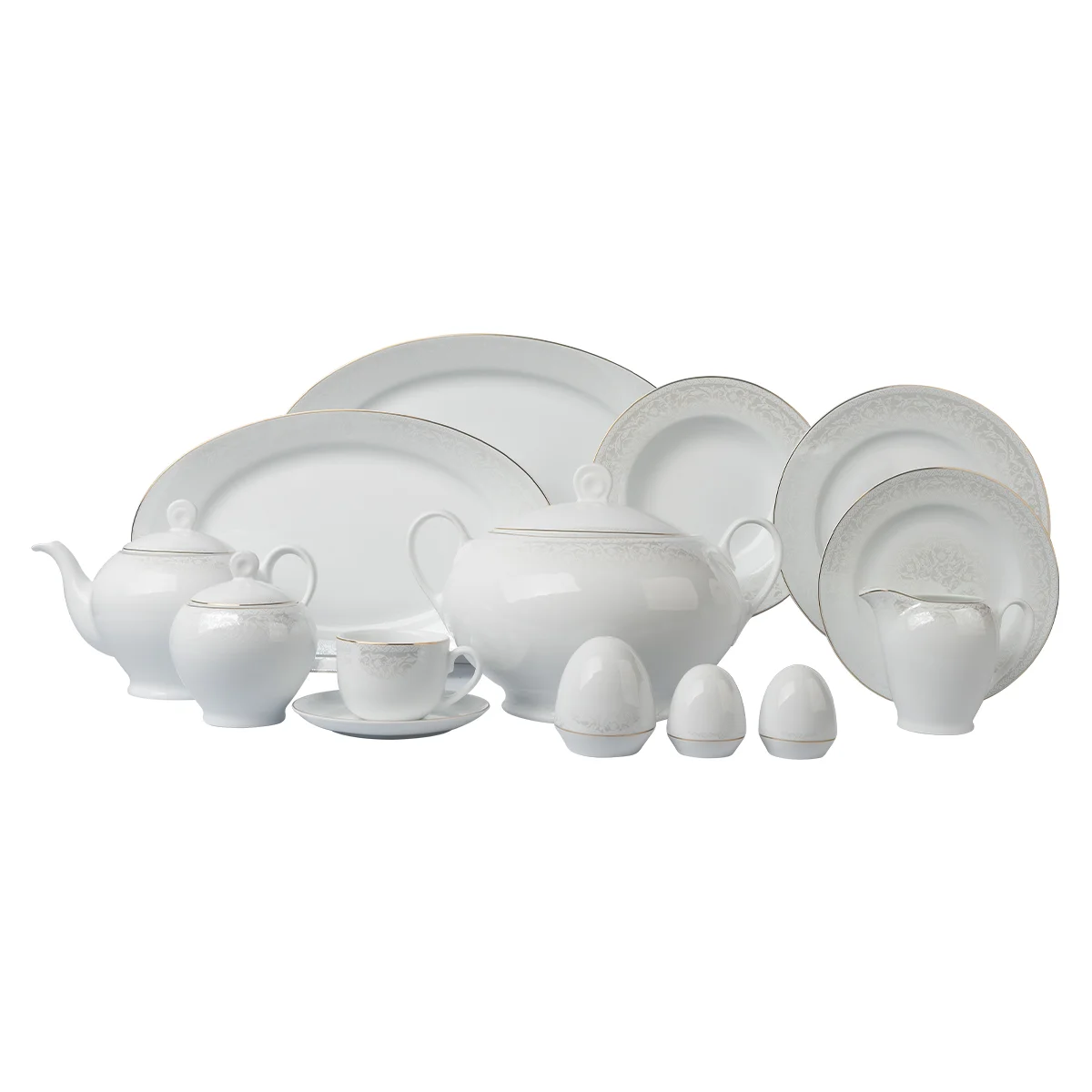 سرویس چینی زرین 12 نفره کامل سیلوان ایتالیااف (102 پارچه)