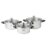 سرویس قابلمه پارس استیل کف سه لایه دسته باکالیت (8 پارچه)