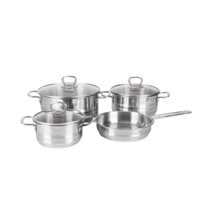 سرویس قابلمه پارس استیل کف سه لایه کارا خط دار (7 پارچه)