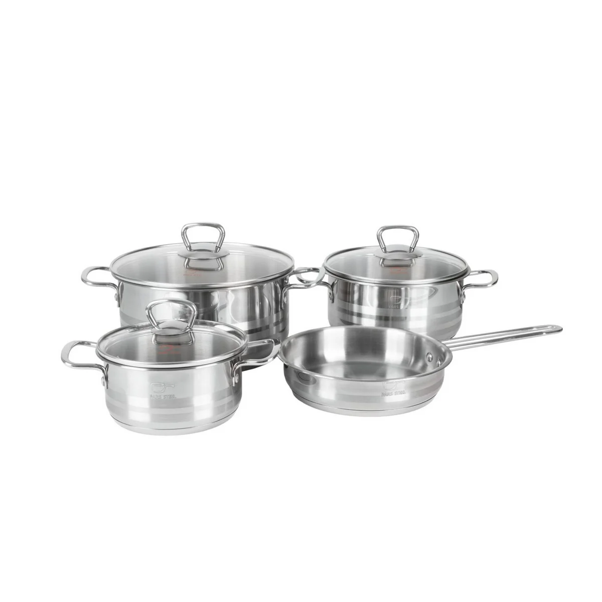 سرویس قابلمه پارس استیل کف سه لایه کارا خط دار (7 پارچه)