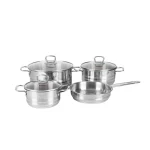 سرویس قابلمه پارس استیل کف سه لایه کارا خط دار (7 پارچه)