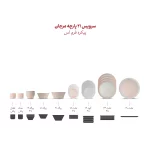سرویس چینی زرین 4 نفره غذاخوری فرم اس مرجان (21 پارچه)