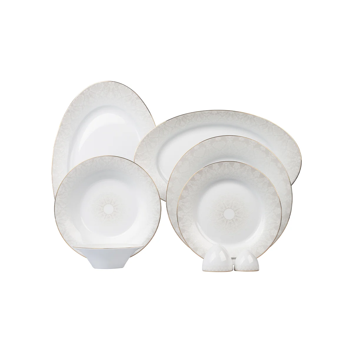 سرویس چینی زرین 6 نفره غذاخوری سریر سپید شهرزاد (35 پارچه)